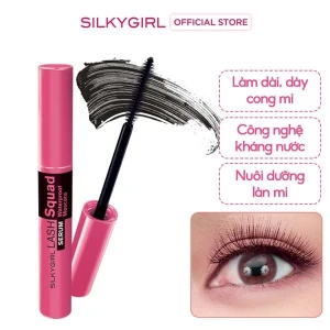 Mascara Làm Dài, Dày Và Cong Mi Silkygirl Lash Squad Serum Waterproof Mascara 01 Intense 4ml