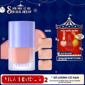 NUSE BY ROMAND 01-07 Má Hồng Nuse Dạng Kem Thuần Chay Liquid Care Cheek 16ml