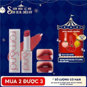 Son Thỏi Lì, Lên Màu Siêu Xinh Romand Zero Matte Lipstick 3g