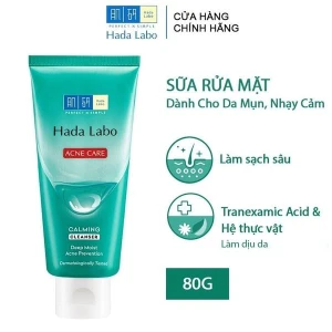 Sữa Rửa Mặt Hada Labo Dành Cho Da Mụn, Nhạy Cảm Acne Care Calming Cleanser 80g