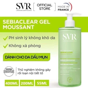 Sữa Rửa Mặt SVR Dạng Gel Không Chứa Xà Phòng Dành Cho Da Dầu Sebiaclear Gel Moussant