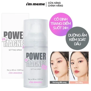 Xịt Khóa Nền I'm Meme Cố Định Lớp Trang Điểm Bền Màu, Lâu Trôi Power Magnet Setting Spray 60ml