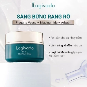 Bộ đôi dưỡng trắng da, mờ thâm nám và đốm nâu Lagivado High-L Revital (serum 50 ml cream 50g)