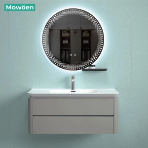 Tủ Lavabo Mowoen MW6632C-100 có gương LED tròn hiện đại