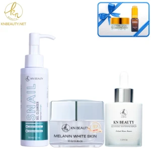 Bộ dưỡng da ngừa nám KN Beauty gồm: Kem Face Serum Gel Rửa Mặt