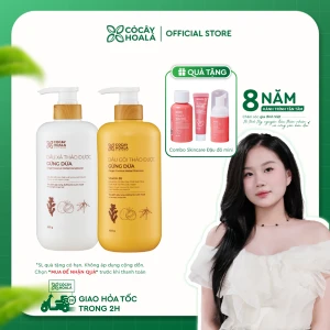 Combo dầu gội xả thảo dược Gừng Dừa Cỏ Cây Hoa Lá 650g