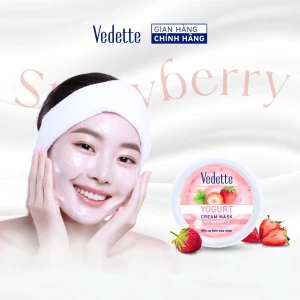 Mặt nạ sữa chua Vedette Dâu Tây 120ml dưỡng ẩm sâu và làm da láng mịn. Dùng cho mọi loại da.