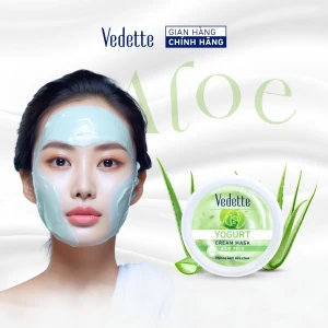 Mặt nạ sữa chua Vedette Nha Đam 120ml dưỡng ẩm sâu và làm dịu da. Dùng cho mọi loại da.