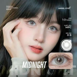 Lens áp tròng xám tây Angel Eyes Midnight có cận | GDia 12.8 | Độ cận 0-8