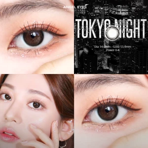 Lens đen áp tròng có độ cận Tokyo Night nhãn hiệu Angel Eyes ( Độ cận 0-8 độ ) - Dia 14.0mm