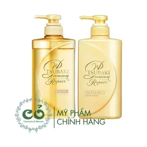 Dầu gội/xả phục hồi ngăn rụng tóc Tsubaki Premium Repair 490ml (Màu Vàng)