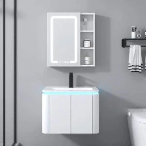 Bộ Tủ Lavabo Phòng Tắm Cao Cấp 60x47cm Gương Đèn Led