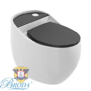 Bồn Cầu Trứng Bằng Nắp Đen BRODA