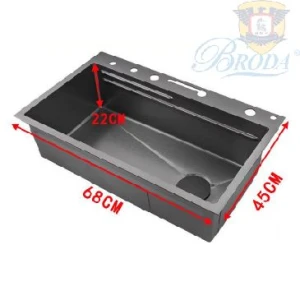 Chậu 1 Hộc Mầu Đen KT 68x45 FAHKLER
