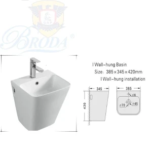 CHẬU LAVABO TREO TƯỜNG KHÔNG GIAN NHỎ WB 5800 BRODA