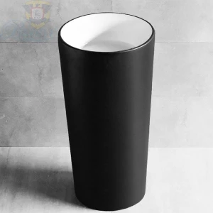 Chậu rửa lavabo liền khối mầu đen 1127-1 BRODA