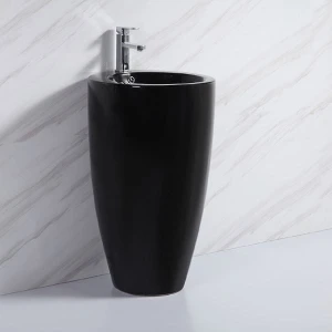 Chậu rửa lavabo liền khối mầu đen 133-1