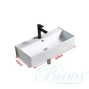 Chậu rửa lavabo treo tường 60x42cm BRODA
