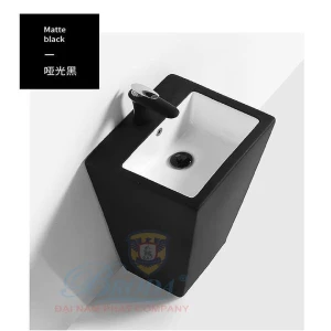 Chậu Rửa Mặt lavabo Mầu đen liền khối