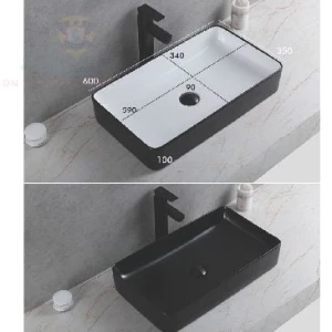 Chậu Sứ Lavabo Đặt Bàn Cao Cấp Màu Đen 8025B-48 BRODA