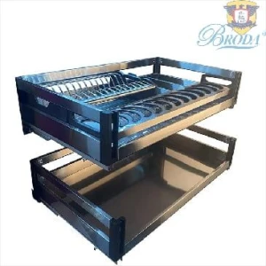 Giá để bát đĩa inox hộp vách kính