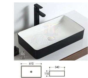 LAVABO TÔ SỨ MẦU ĐEN 8025b-B48