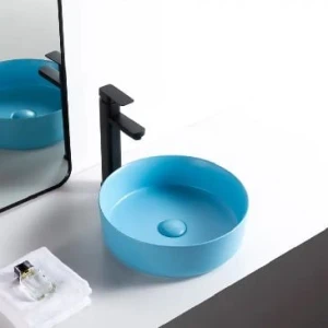 Lavabo Tô Sứ Mầu Xanh FAHKLER