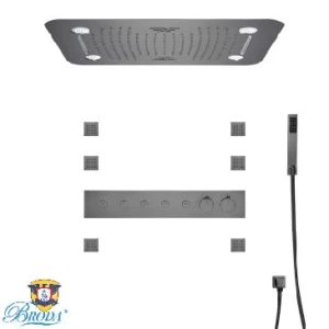 Sen Tắm Âm Trong Tường Nóng Lạnh Mầu Xám HI05058C Phone Điều Khiển (Bát sen 58x38cm) 5337A-9