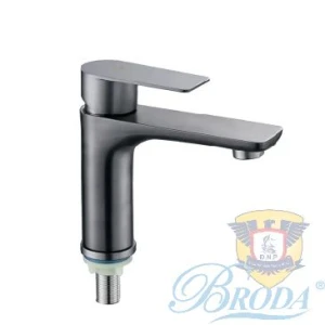Vòi Lavabo Lạnh Inox Sơn Tĩnh Điện Xám 20cm 056-3