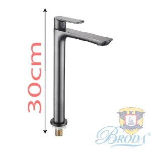 Vòi Lavabo Lạnh Inox Sơn Tĩnh Điện Xám CB055-4