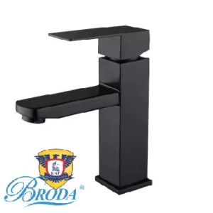 Vòi Lavabo Nóng Lạnh inox 20cm Mầu Đen FAHKLER