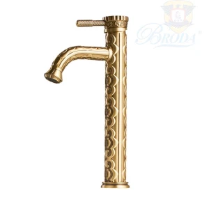 Vòi Lavabo Nóng Lạnh Mạ Vàng 35cm FAHKLER 9863