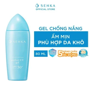 Gel Sữa Chống Nắng Senka Ẩm Mượt Cho Da Khô Perfect UV Gel SPF50 PA 80g