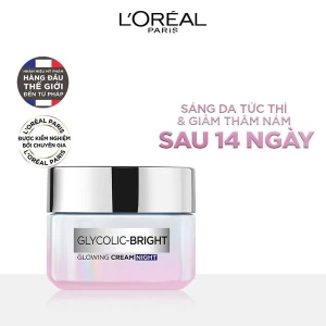 Kem Dưỡng L'Oreal Paris Sáng Mịn Mờ Thâm Nám Ban Đêm Glycolic-Bright Glowing Cream Night 50ml