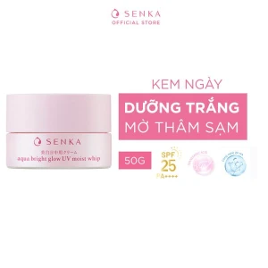 Kem Dưỡng Senka Sáng Da Chống Nắng Ban Ngày Aqua Bright Glow UV Moist Whip SPF25 PA 50g