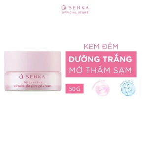 Kem Dưỡng Senka Sáng Da Mờ Thâm Sạm Ban Đêm Aqua Bright Glow Gel Cream 50g