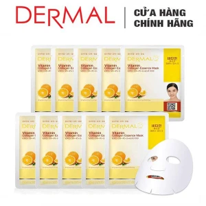 Mặt Nạ Dermal Tinh Chất Vitamin Làm Sáng Da Vitamin Collagen Essence Mask 23g - 10 Miếng