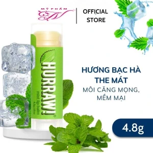 Son dưỡng môi Hurraw! Balm 4.8g/.17oz Mỹ - Hương Bạc Hà (Không màu)