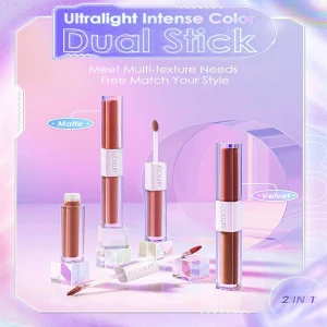 Son kem Focallure 2 trong 1 siêu nhẹ chống nứt nẻ Multicolor 2-in-1 Lipstick & Lip Gloss 2.4g