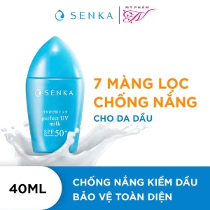 Sữa Chống Nắng Senka Kiềm Dầu, Mịn Lì Cho Da Dầu Perfect UV Milk SPF50 PA 40ml