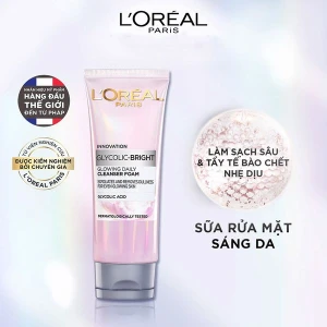 Sữa Rửa Mặt Sáng Da L'oreal Paris Glycolic-Bright Glowing Daily Cleanser Foam 100ml