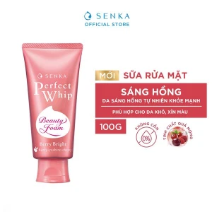 Sữa rửa mặt Senka dưỡng da sáng hồng Perfect Whip Berry Bright 100g