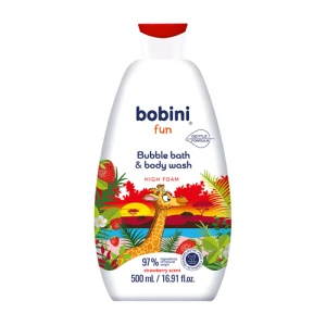 Gel tắm trẻ em tạo bọt Bobini Fun mềm mịn hương dâu tây 1 tuổi 500ML
