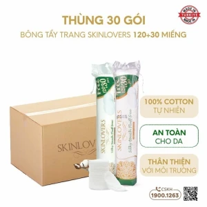 Thùng 30 gói bông tẩy trang Skinlovers 120 30 miếng_SKLV5044