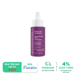 Tinh chất thu nhỏ lỗ chân lông tối ưu Paula’s Choice Clinical Niacinamide 20% Treatment