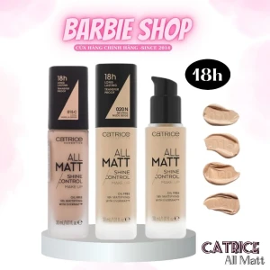 ( MẪU MỚI ) Kem Nền Catrice All Matt Plus Shine Control Make Up 18H 30ml 15C 10N 20N