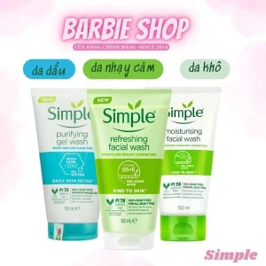 Mẫu Mới Sữa Rửa Mặt Simple Facial Wash 150ml Đủ Dòng