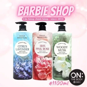 Sữa Tắm On The Body Daily Moisture 1100ml Dưỡng Ẩm Hương Nước Hoa (Woody Musk, Iris Pink Rose,Citrus Lavender)