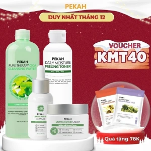 4 items Bộ Sản Phẩm Làm Sạch Và Cải Thiện Da Mụn Chiết Xuất Rau Má PEKAH