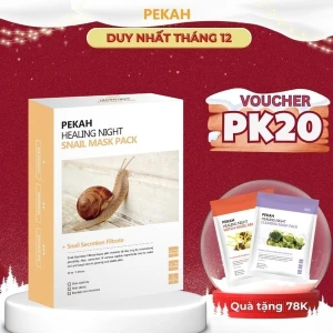 Set Mặt Nạ Giấy Phục Hồi Da Hư Tổn Ốc Sên PEKAH 25ml - PEKAH Healing Night Snail Mask Pack